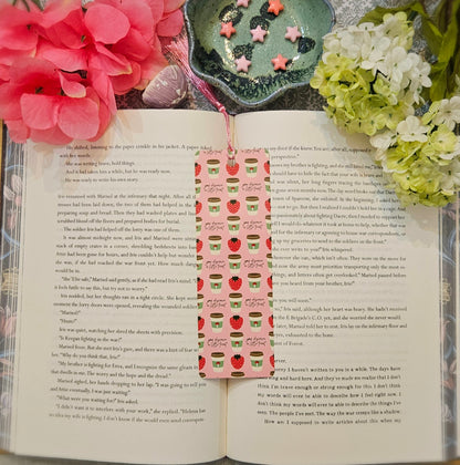 Strawberry Matcha Bookmark